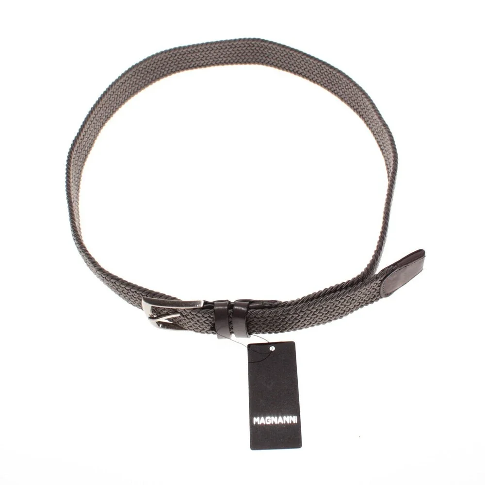 Magnanni NWT Braided Belt Size XL (US 44+) in Gray Knit / Leather Made in Spain